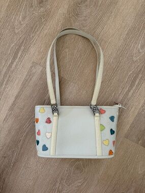 Brighton Fresca Colorful Hearts Leather Shoulder Bag